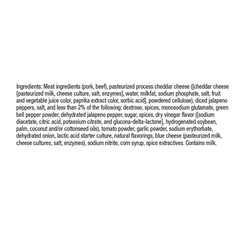 Smoked Beef Summer Sausage 20oz – Spicy Jalapeno Cheddar, Ingredients