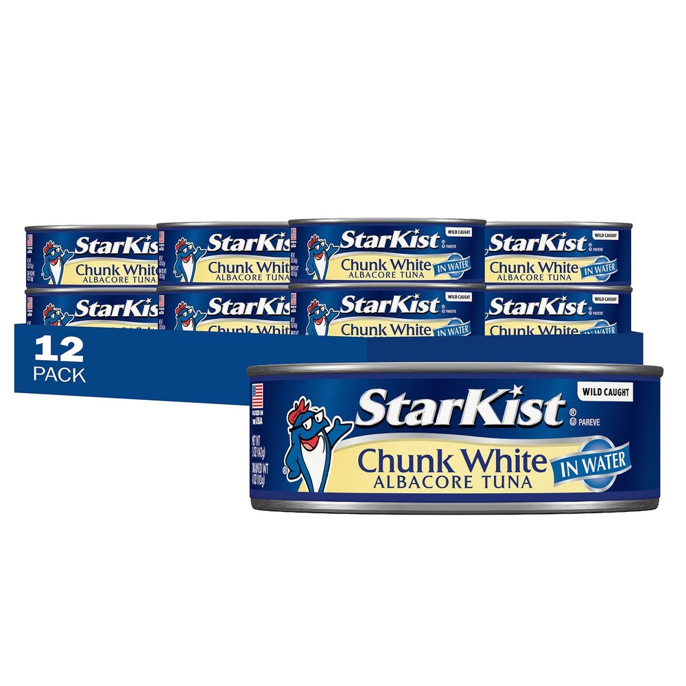 White Albacore Tuna Chunk Water 12 Pack 5 Oz Cans Wild Caught Protein Keto