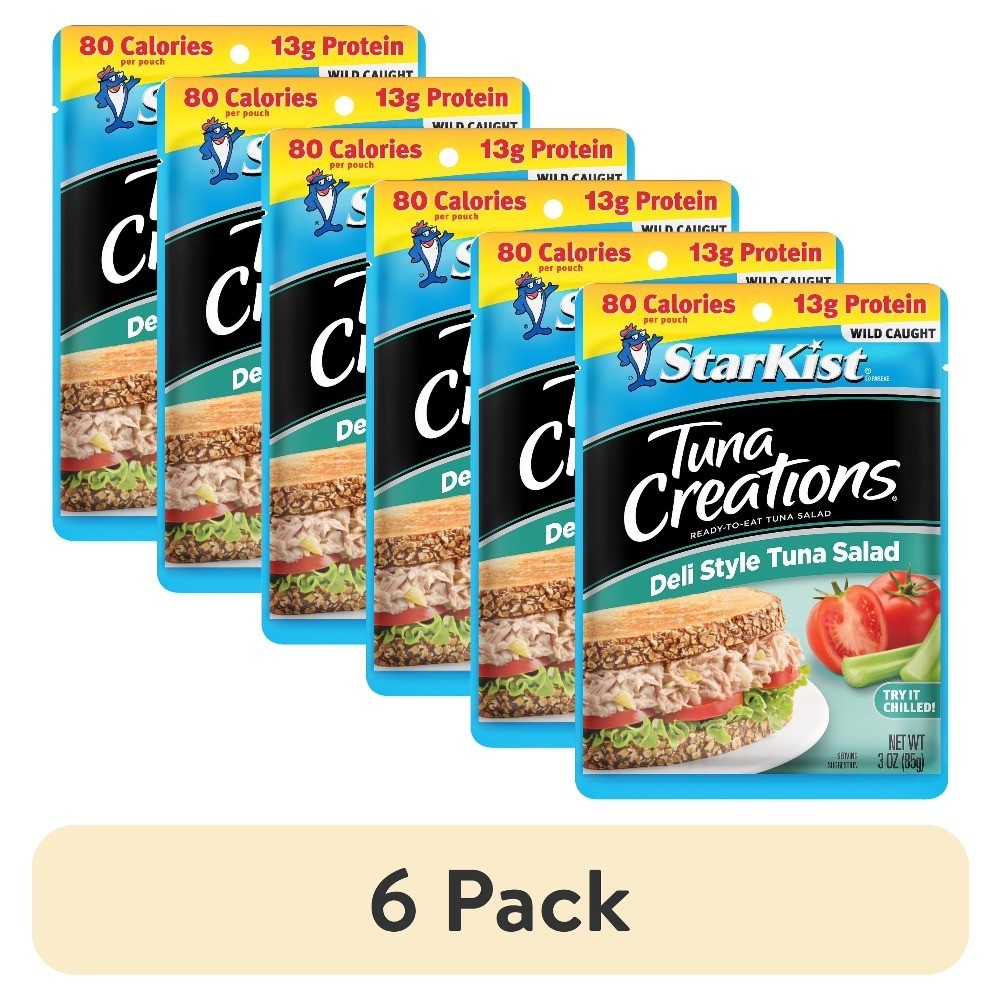(6 pack) Tuna Creations, Deli Style Tuna Salad, 3 oz Pouch