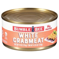 (2 pack) Wild Caught White Crabmeat, 14g Protein Per Serving, Shelf Stable Can,