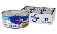 Swanson White Premium Chunk Canned Chicken Breast 🥪 9.75 oz (Pack of 12)