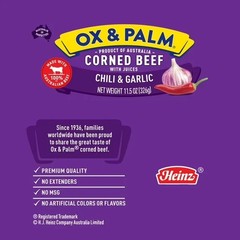 Ox & Palm Corned Beef Chili & Garlic Flavored, 11.5 oz Can
