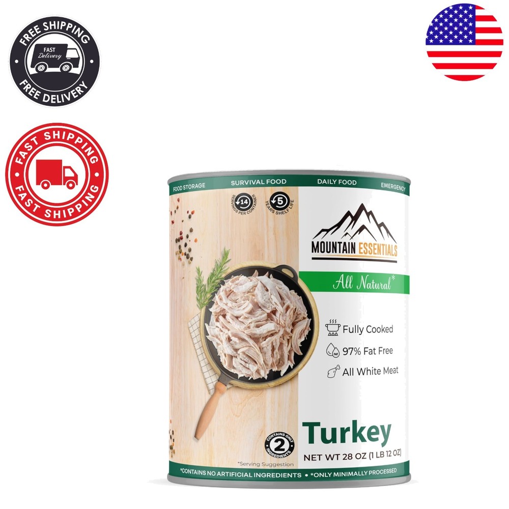 All Natural Canned Turkey 28 Oz – Ready to Eat, Perfect for Meals & Emergencies