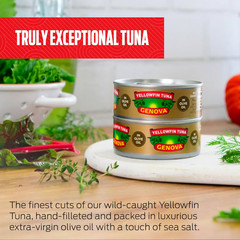 Premium Yellowfin Tuna in Olive Oil, 5 Ounce Cans, 8-Pack – Nutrient Rich, High