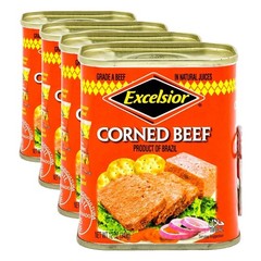 EXCELSIOR Corned Beef in Natural Juices, 12 Ounce 12 (Pack of 4), Red