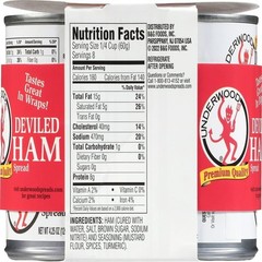 Underwood Deviled Ham Spread, 4.25 oz, 4 Count Cans