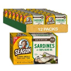 Season Sardines in Olive Oil Wild Caught, 22g of Protein, Keto Snacks, More …