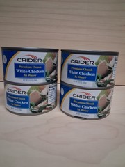 Crider Premium Chunk White Chicken in Water 12.5 oz Cans, 24 Cans