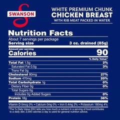 (4 Pack) Swanson White Premium Chunk Canned Chicken Breast in Water, 4.5 Oz