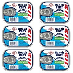 High Protein Wild Caught Sardines in Water – Keto Friendly & Gluten Free, 6 Pack