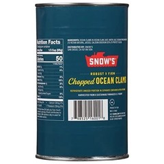 Snow’s Ocean Chopped Clams Canned, 51 oz Can – 7g Protein per Serving – Gluten F