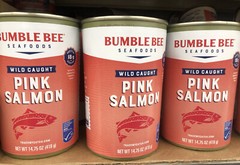 Delicious WILD CAUGHT Bumble Bee Pink Salmon, 14.75OZ (5 CANS) best By 07/2025