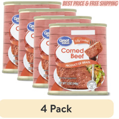 (4 Pack) Great Value Corned Beef 12 Oz Low Carb Tender & Juicy Fully Cooked Beef