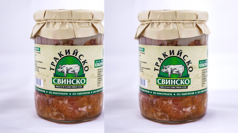 Pork in own sauce glass jar 2 pieces handmade Natural
