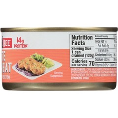 (2 pack) Wild Caught White Crabmeat, 14g Protein Per Serving, Shelf Stable Can,