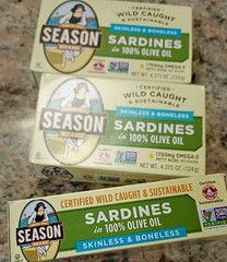 Season Wild Caught Skinless Boneless Sardines 4.375 Oz 22g Protein Lot Of 3
