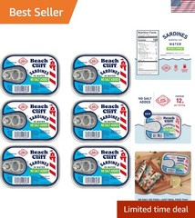 High Protein Wild Caught Sardines in Water – Keto Friendly & Gluten Free, 6 Pack