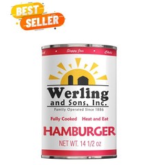 Werling Meats Canned 14.5 Oz – Fully Cooked Ground Beef, Heat & Eat | Qualit…