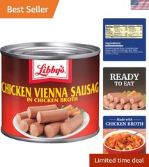 Chicken Vienna Sausage in Chicken Broth, Ready to Eat Canned Sausage, 10g Pro…