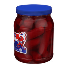 Ready to Eat Red Hots Pickled Sausage Shelf Stable 32oz Jar