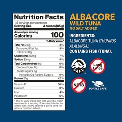 Atun Blanco Salvaje, Sin Sal Agregada, Atun Enlatado, Pescado Con Cana Y Lin…