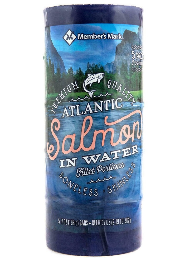MEMBER’S MARK PREMIUM QUALITY ATLANTIC SALMON IN WATER CANS