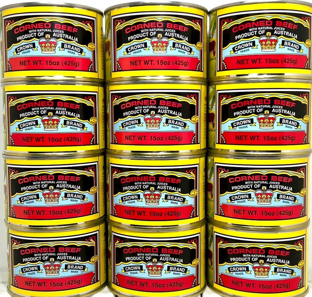 Crown Brand Corned Beef with Natural Juices 15 oz ( Pack of 12 )~06/20/2030