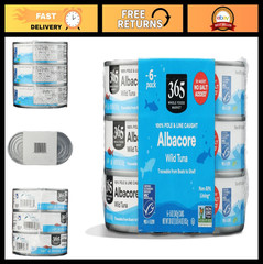 No Salt Albacore Tuna in Water, 6-Pack, 5oz Cans, Healthy Seafood, Low Sodium