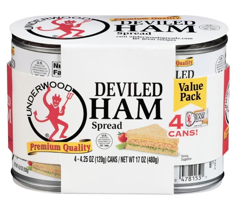 Underwood Deviled Ham Meat Spread canned long Life Meat, 4.25 ounce pack of 4…