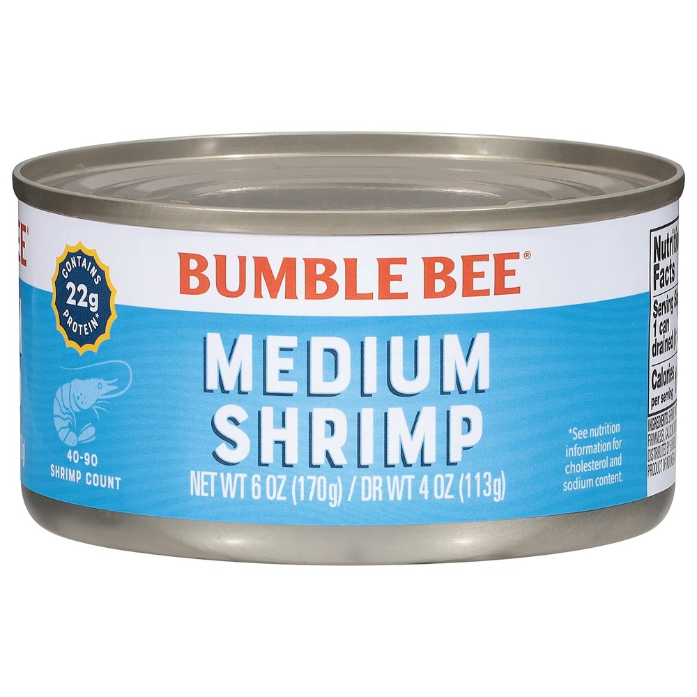 Medium Canned Shrimp 6 oz Cans Pack of 12 – Wild Caught Shrimp – 22g Protein …