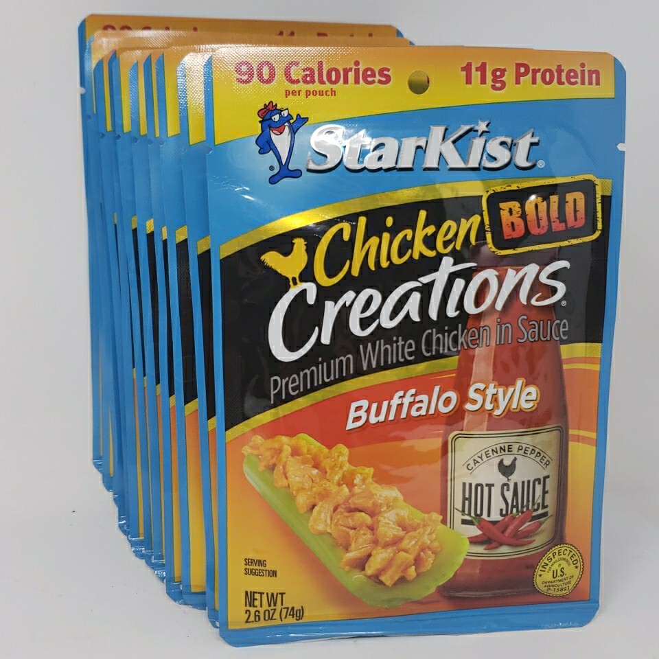 Pack of 12 Starkist Chicken Creations BOLD Buffalo Style Lunch Pouches 2.6oz ea