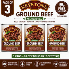 Free Shipping Keystone All Natural Ground Beef, 28 oz Can 3 cans