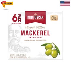 Mackerel in Olive Oil, 4.05 Ounce Can Pack of 6, Packaging May Vary, Skinless…