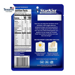 Albacore White Tuna in Water, 6.4 Oz Pouch (1 Pack) Ready to Eat Wild Caught Tun
