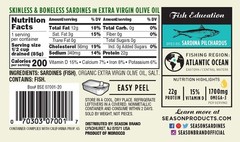 Sardines in Extra Virgin Olive Oil, 22g Protein, Non-GMO, 12 Cans, High Calcium