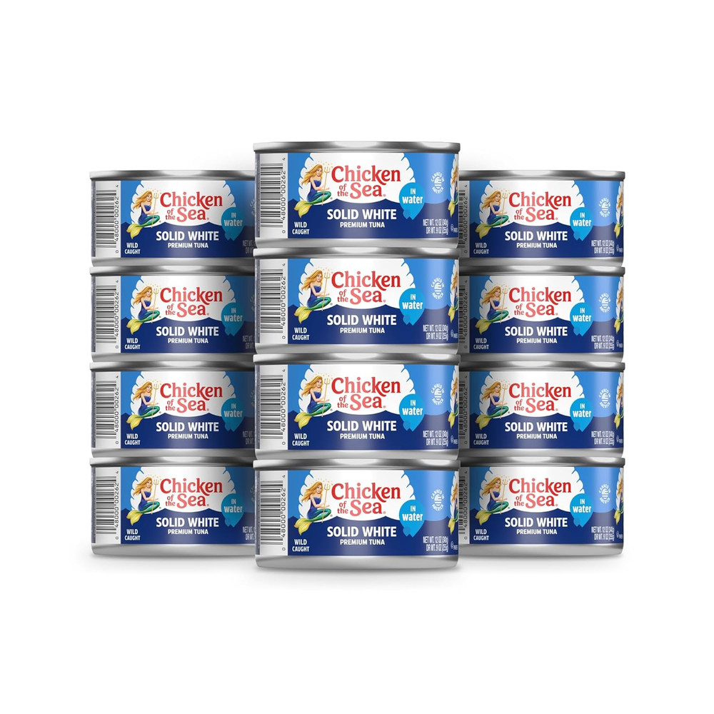 Solid White Premium Albacore Tuna in Water, Wild Caught Tuna, 12 oz. Can (Pack o