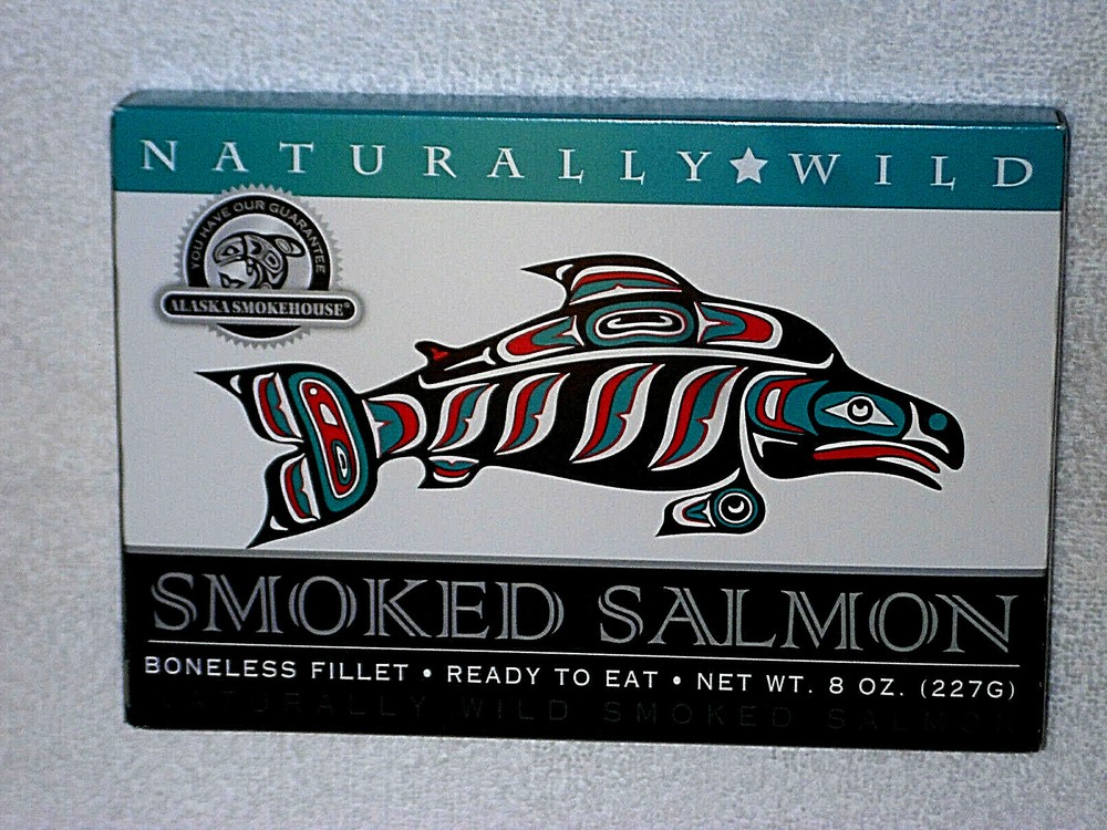 A1 Best Alaskan Wild Smoked Salmon Hand Filleted 8 oz Gift Box Exp 08/01/2027