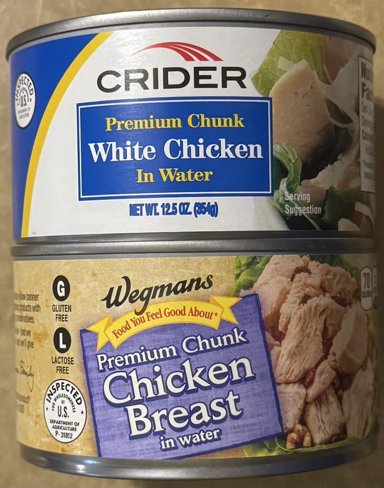 Crider & Wegman Premium Chunky Chicken in Water (High in Protein / 12 Cans)