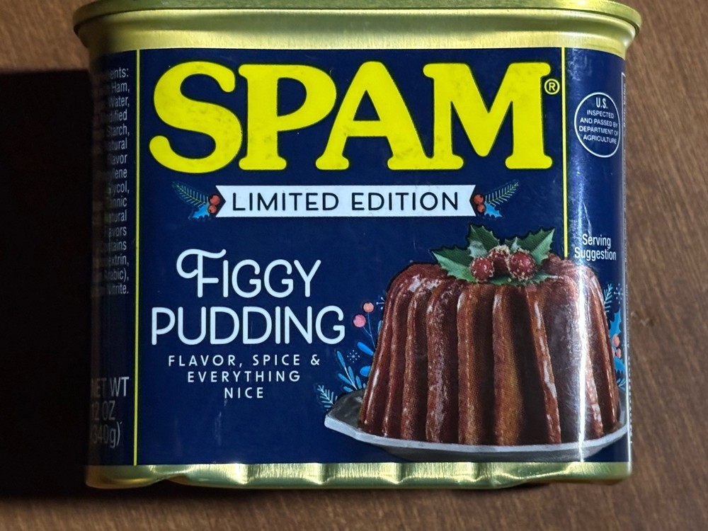 Figgy Pudding Spam Holiday Limited Edition Flavor 1 Single 12oz Can Exp Aug 2025