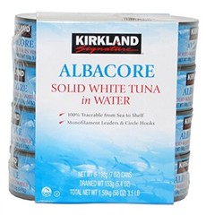 Kirkland Albacore Solid White Tuna in Water – 8 Cans (Total Net Weight 3.5lbs)