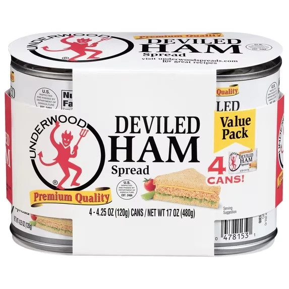 Underwood Deviled Ham Spread, 4.25 oz, 4 Count Cans