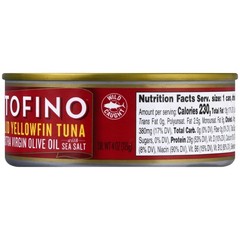 Portofino Solid Yellowfin Tuna In Extra Virgin Olive Oil 4.5oz Can Pack of 12