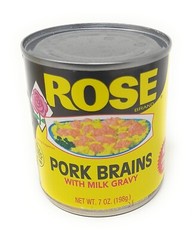 Rose Pork Brains with Milk Gravy 7 Ounce Can Breakfast with eggs Boone Brands