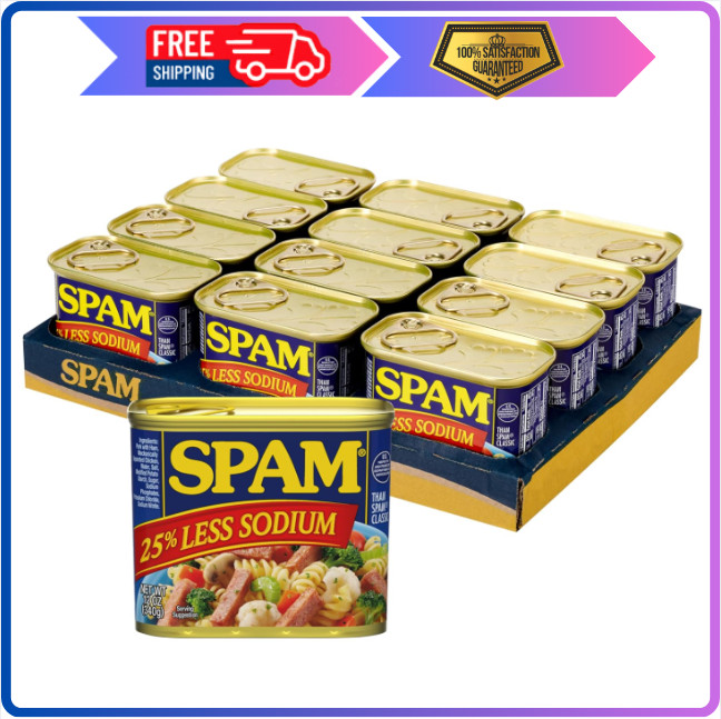 SPAM Less Sodium 12 Oz Pack Of 12 , Fast Delivery