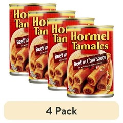 HORMEL Beef Tamales in Chili Sauce, Shelf Stable, 15 Oz Steel Can, (4 pack)