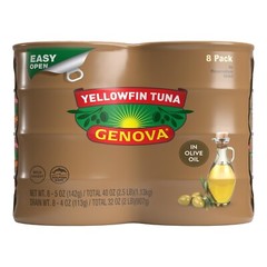 Genova: Premium Yellowfin Tuna in Olive Oil, 5 oz Can, Pack of 8