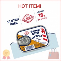 Beach Cliff Wild Caught Sardines in Mustard Sauce, 3.75 oz Can (Pack of 12) – 16