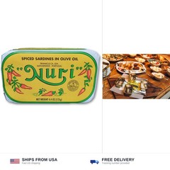 NURI Portuguese Sardines in Spiced Olive Oil – 2 Pack – (4.4 oz cans)