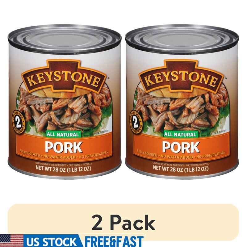 All Natural Canned Pork 28oz Pack High Protein Quick Meal No Preservatives New