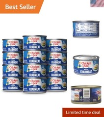 Convenient 12 Pack of Wild Caught Crab Meat – 6 Ounce Cans for Healthy Meals